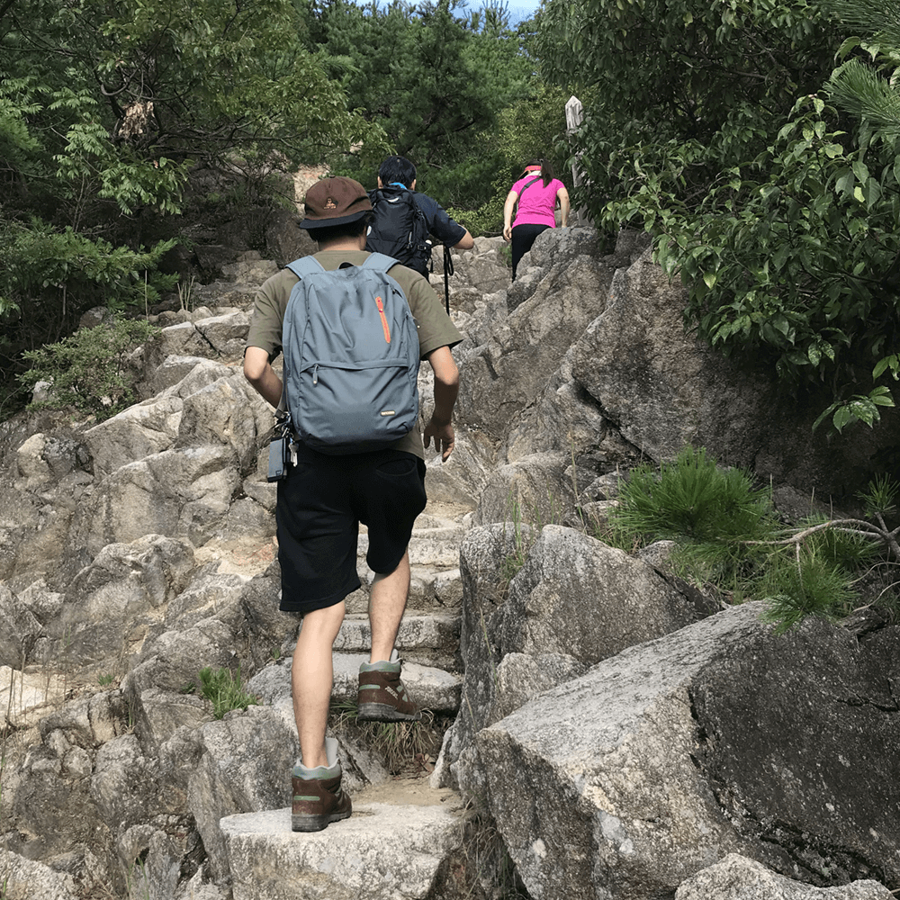 石の登山道です。